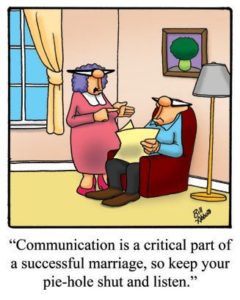 Communication is a critical part of a successful marriage.