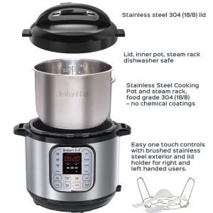 A Instant Pot with seven functions, including (deep breath) pressure cooking, slow-cooking, making rice, sautéing, making yogurt, steaming food...and keeping your dinner warm.