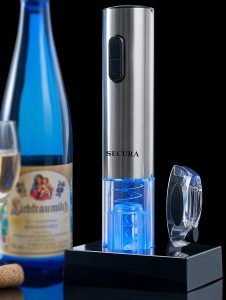 A stainless steel electric corkscrew that opens a bottle in seconds, seriously reducing the amount of time you have to wait before having a glass of wine.