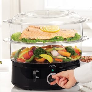 A two-level steamer that cooks fish, meat, and veggies healthily and deliciously — and is perfect for even people who cannot cook AT ALL.