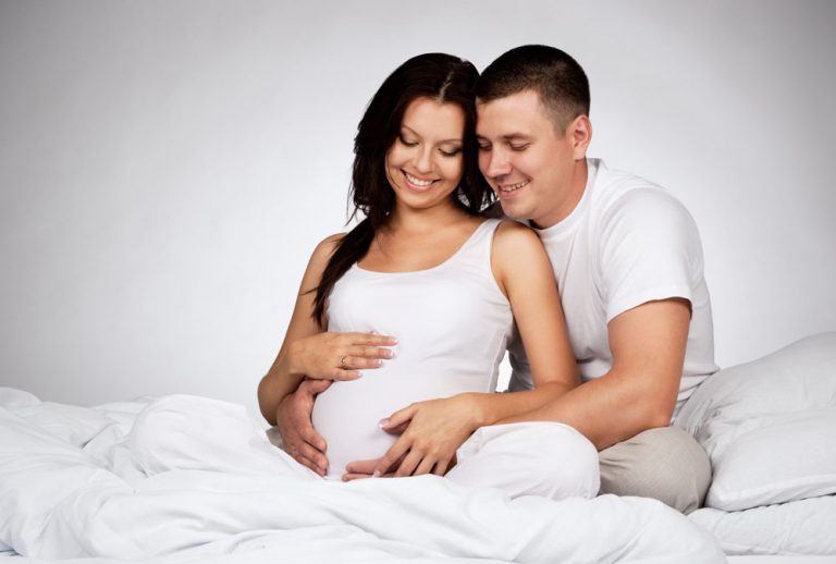 happy married couple when kids arrive