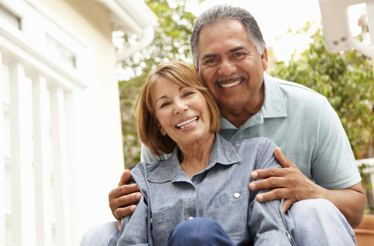 Older married couple happy