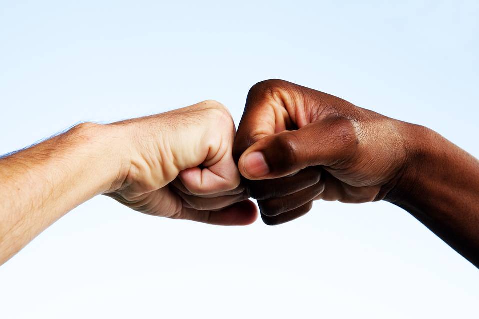 showing respect through a fist bump