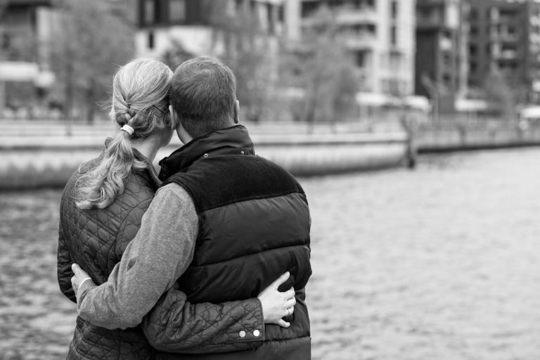 embracing couple