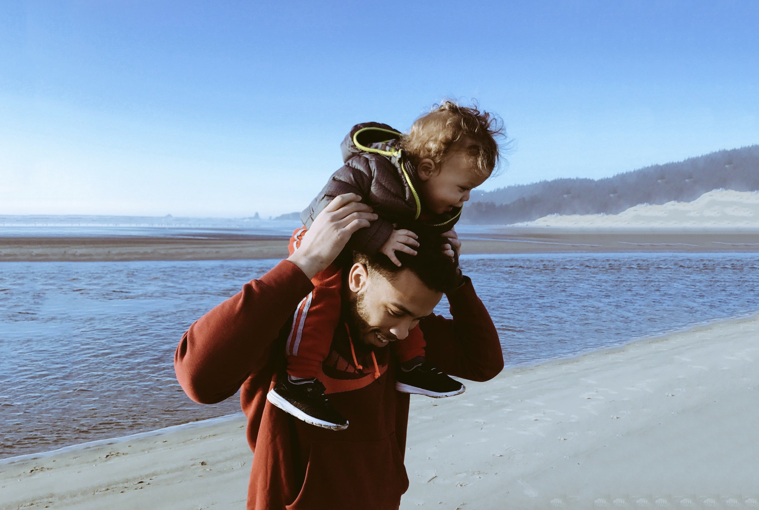 man and child showing single parenting