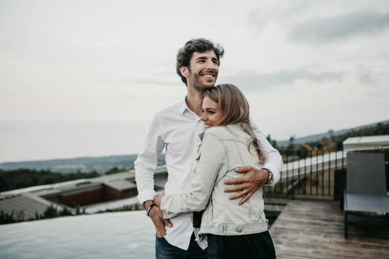 Young couple hugging