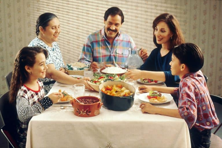 Family sharing a holiday dinner together